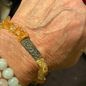 Yellow Gemstone Bracelet…Peace Charm